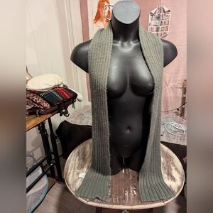 Knit‎ Scarf Neck Warmer Winter Accessories Soft Ribbed Olive Green